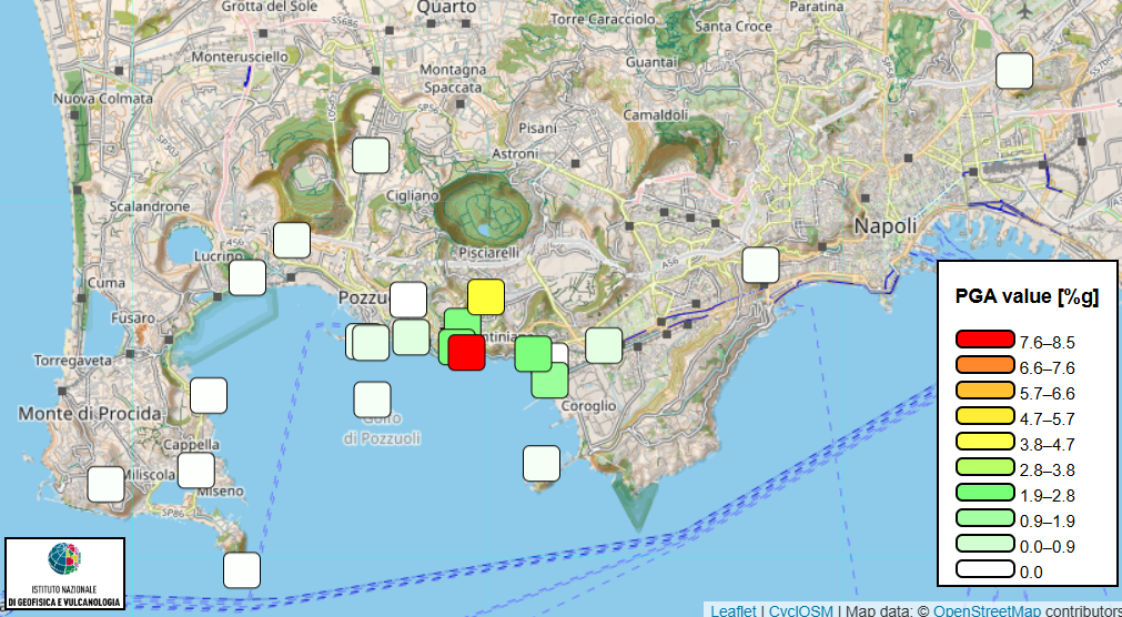 shakemap CF Md 3.1 del 1.08.2026 ore 5:47