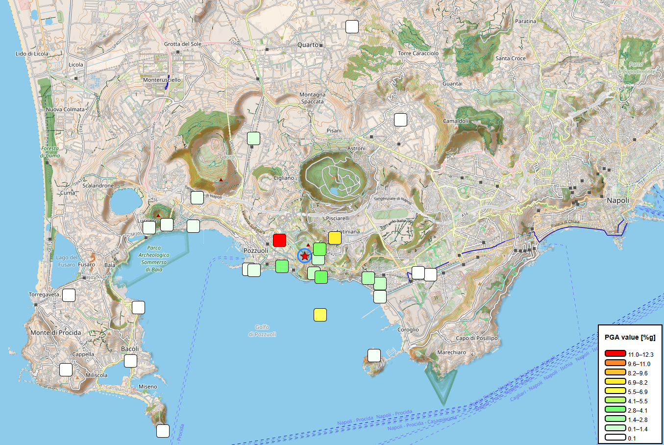 Campi Flegrei shakemap eq3.0 19.02.2025 15.55.35