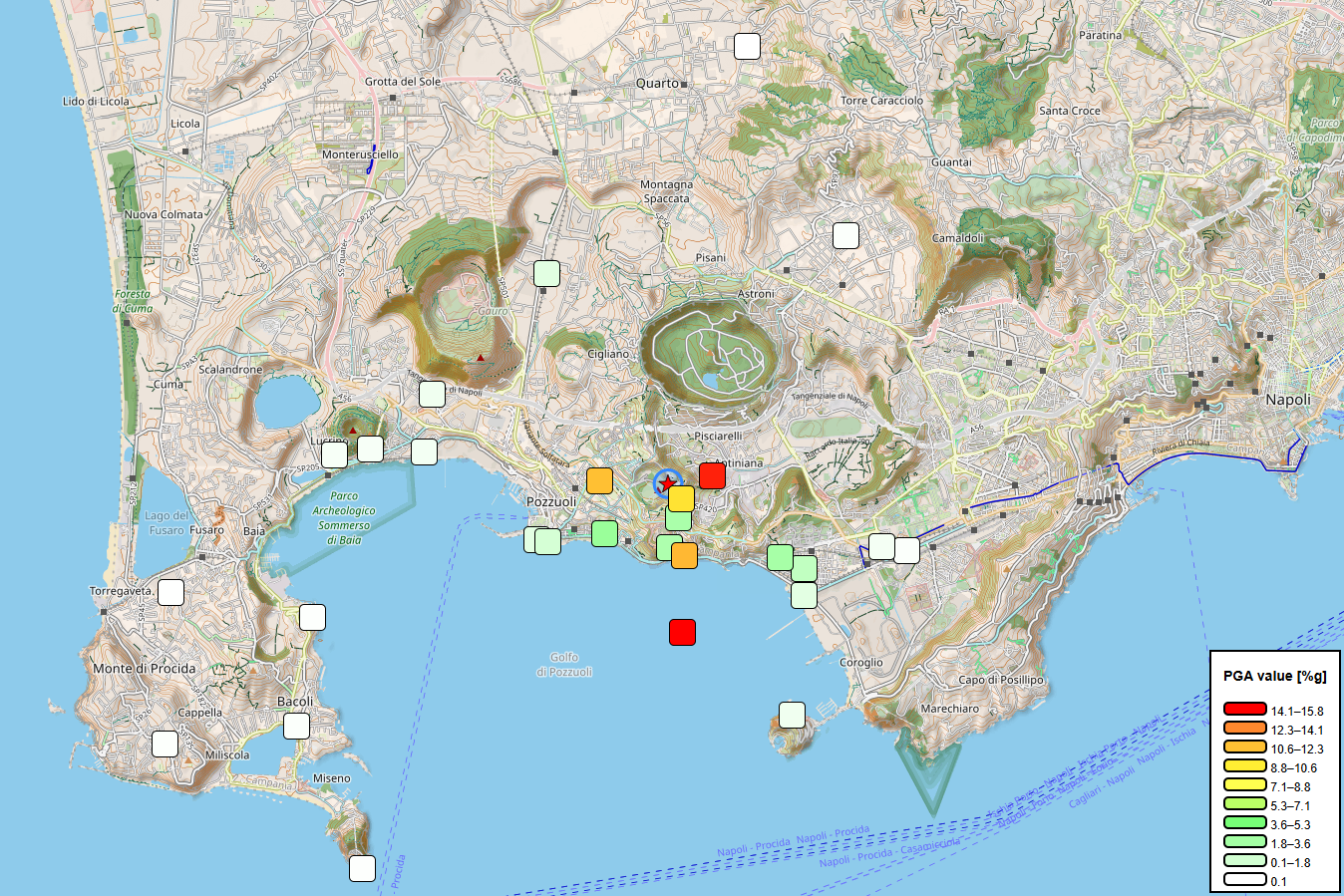 Campi Flegrei shakemap eq3.1 19.02.2025 15.55