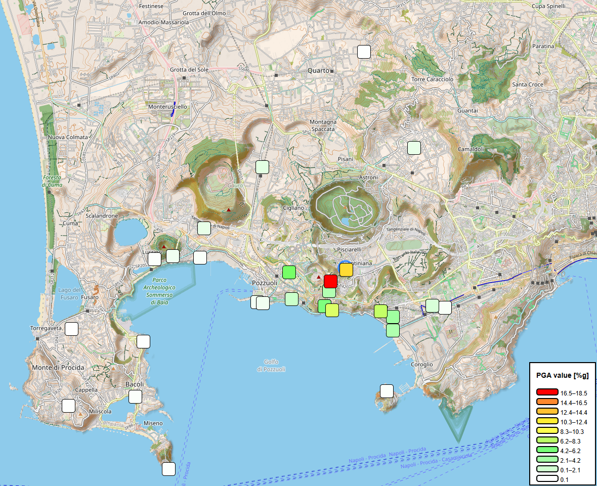 shakemap CF Md 3.2 del 05.06.2025 ore 0648