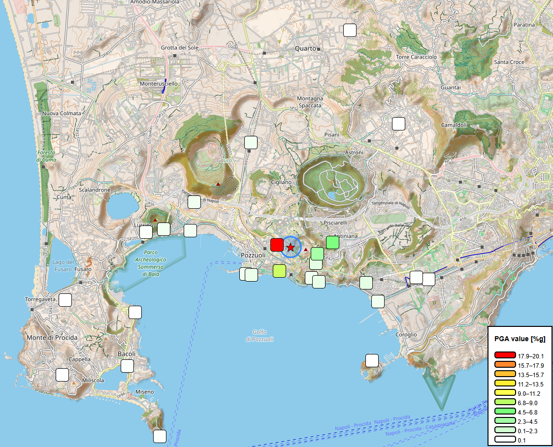 shakemap CF Md 3.2 del 06.06.2025 ore 19.31