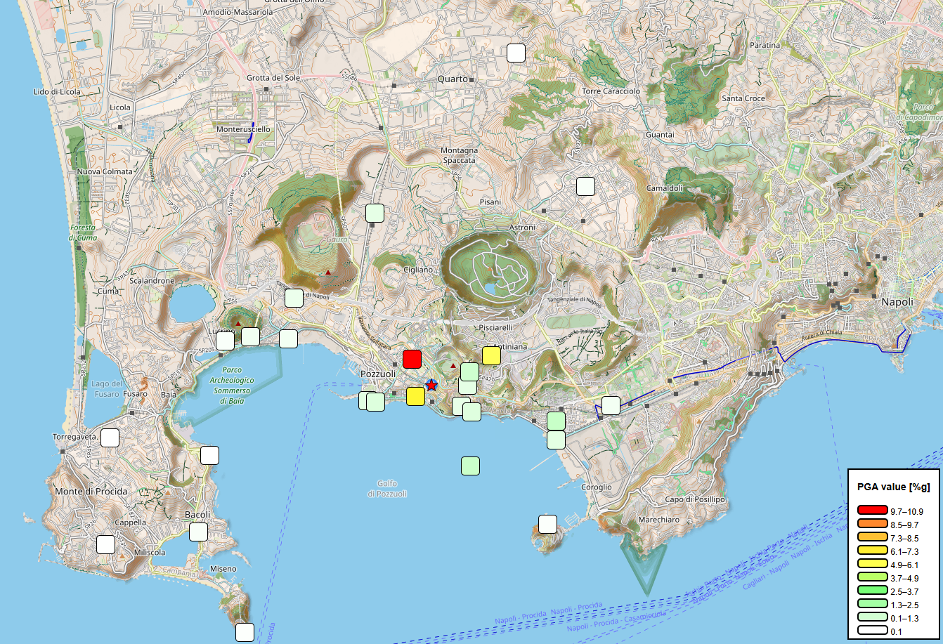 Campi Flegrei shakemap eq3.2 07.03.2025 00.38