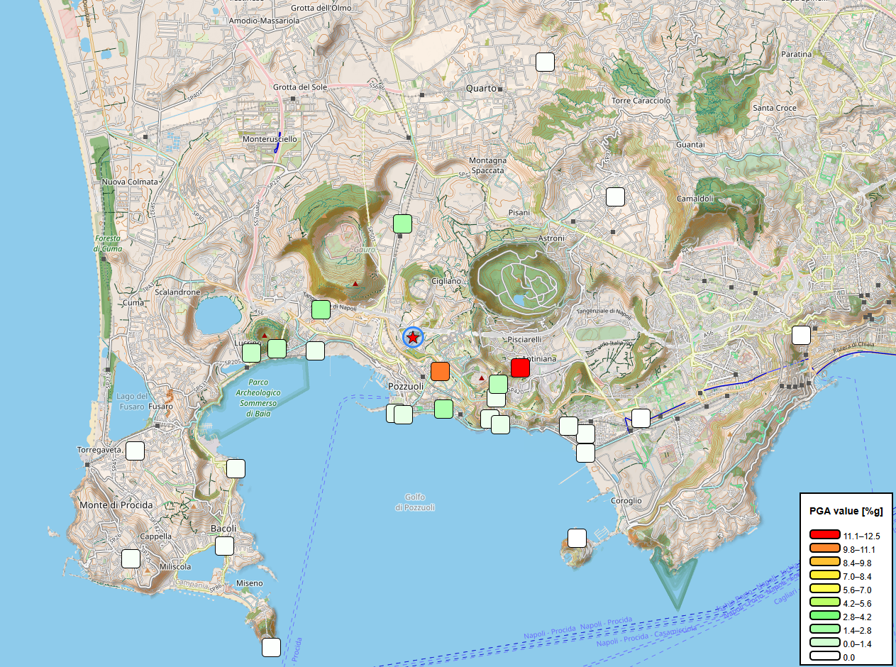 shakemap CF Md 3.2 del 21.06.2025 ore 05.00