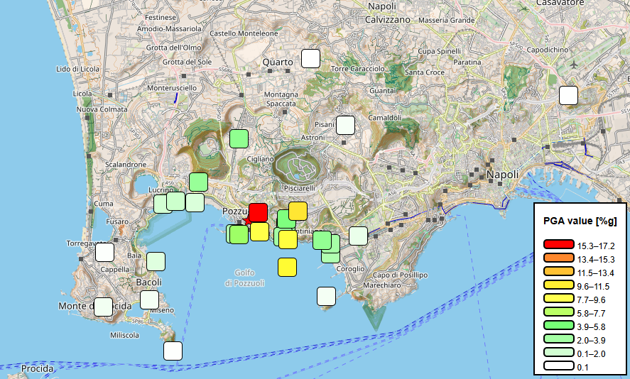 shakemap CF Md 3.3 del 13.05.2025 ore 14:58