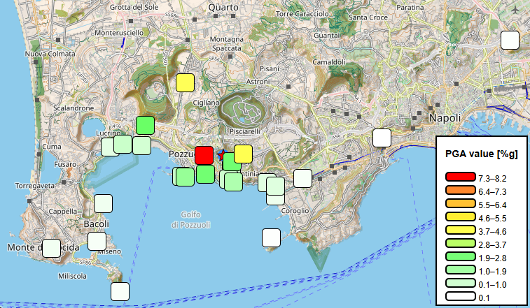 shakemap CF Md 3.3 del 25.11.2025 ore 23:21