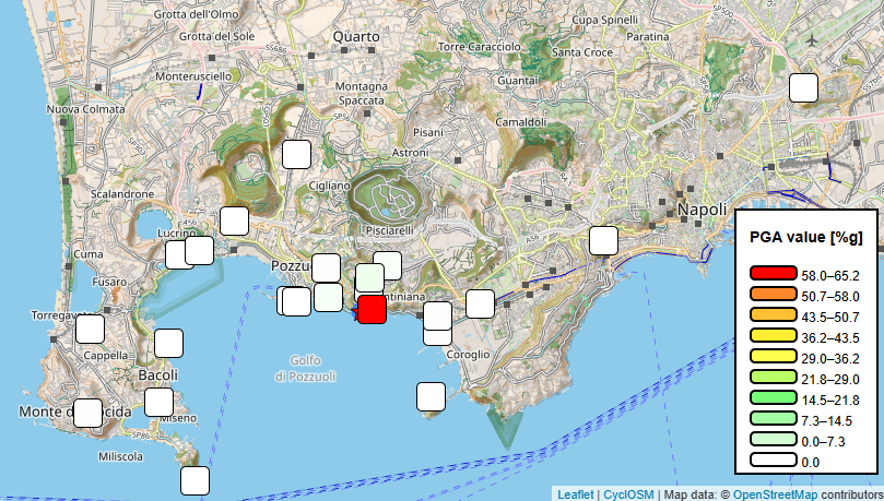 shakemap CF Md 3.3 del 31.08.2025 ore 16:10:13