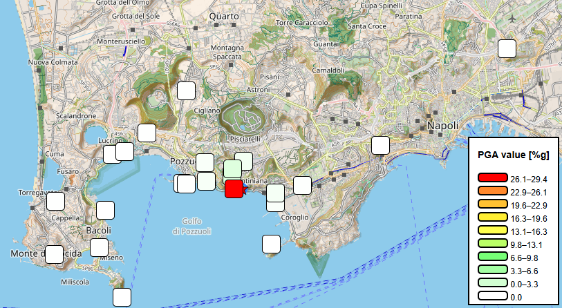 shakemap CF Md 3.3 del 31.08.2025 ore 16:36:41