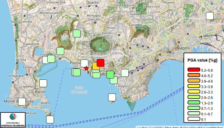 shakemap CF Md 3.4 del 08.04.2026 ore 16.48