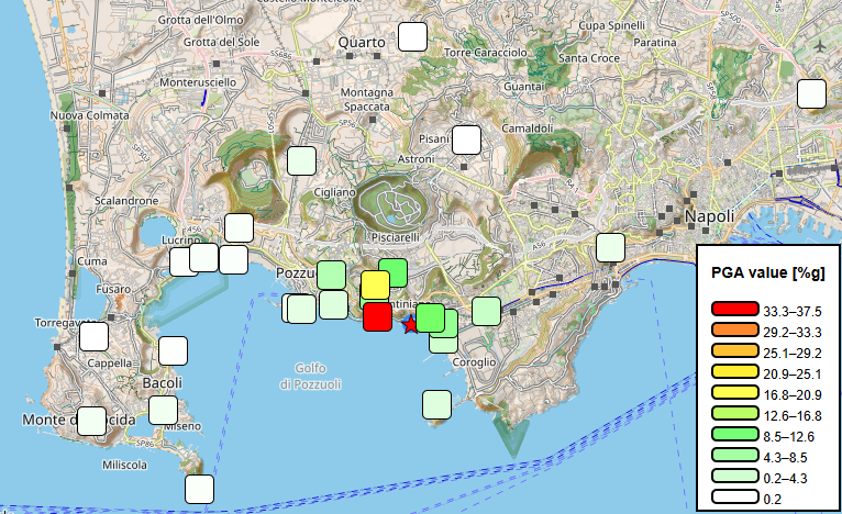 shakemap CF Md 4.0 del 18.07.2025 ore 9:14