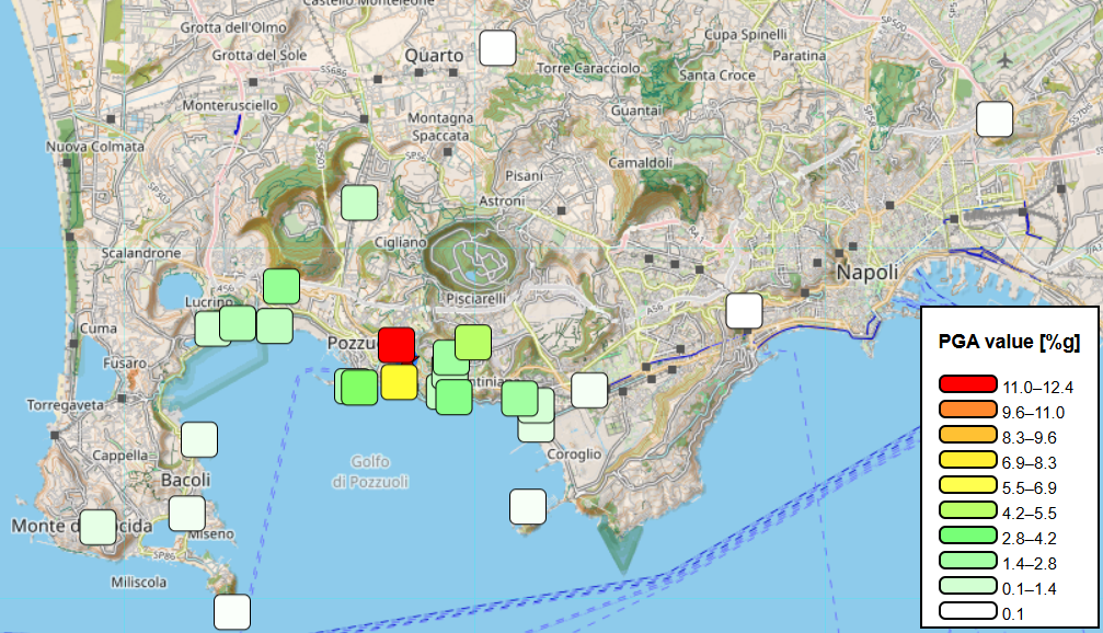 shakemap CF Md 3.3 del 05.10.2025 ore 00:50