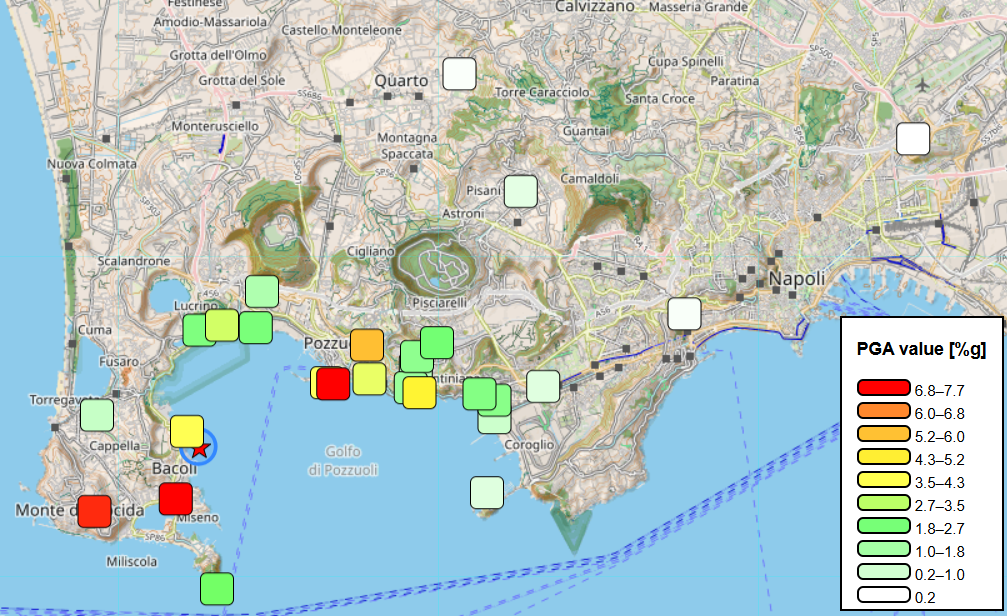 shakemap CF Md 4.6 del 30.06.2025 ore 12:47