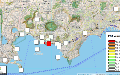 Campi Flegrei - Mappa di scuotimento per l'evento Md 3.1 del 1.08.2026 ore 01:20:13