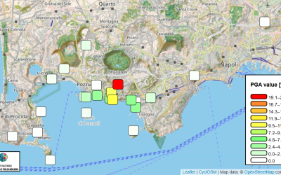 Campi Flegrei - Mappa di scuotimento per l'evento Md 3.1 del 01.08.2026 ore 05:47:12