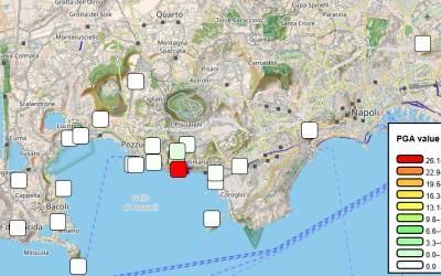 Campi Flegrei - Mappa di scuotimento per l'evento Md 3.3 del 31.08.2025 ore 16:36:41
