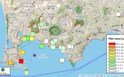Campi Flegrei - Mappa di scuotimento per l'evento Md 4.4 del 21.05.2026 ore 5:50:52