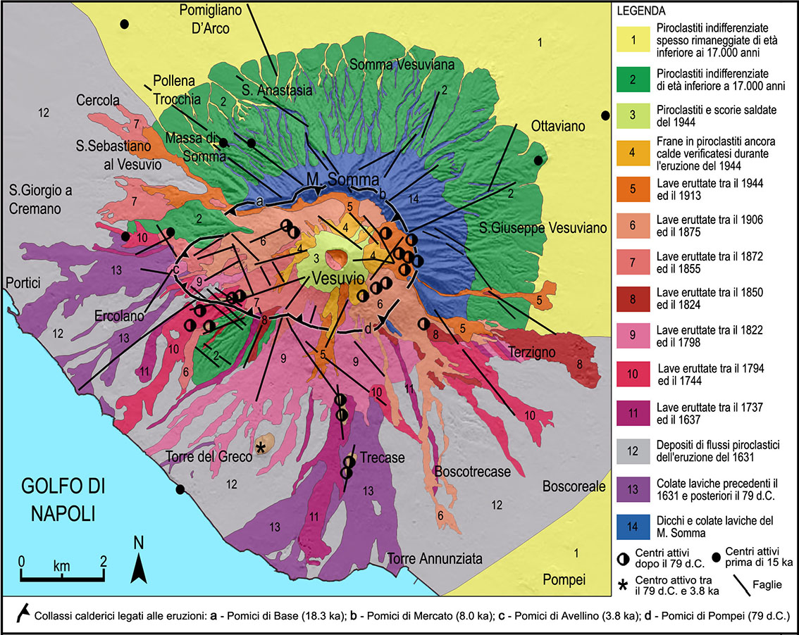 Carta geologica schematica del Vesuvio